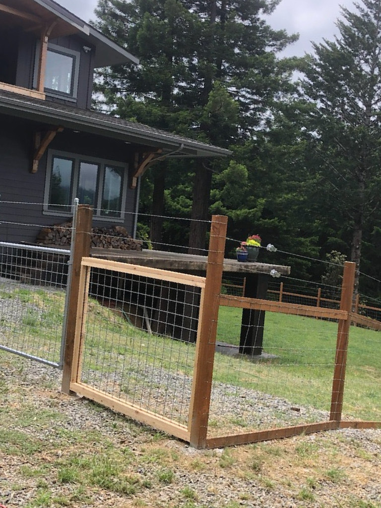 Cattle fence with corner bracing on a Trinity County ranch