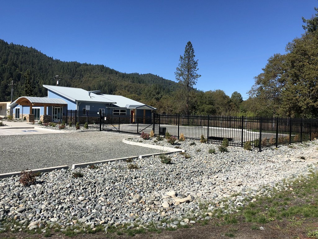 Ornamental iron entry gate for a Humboldt County home