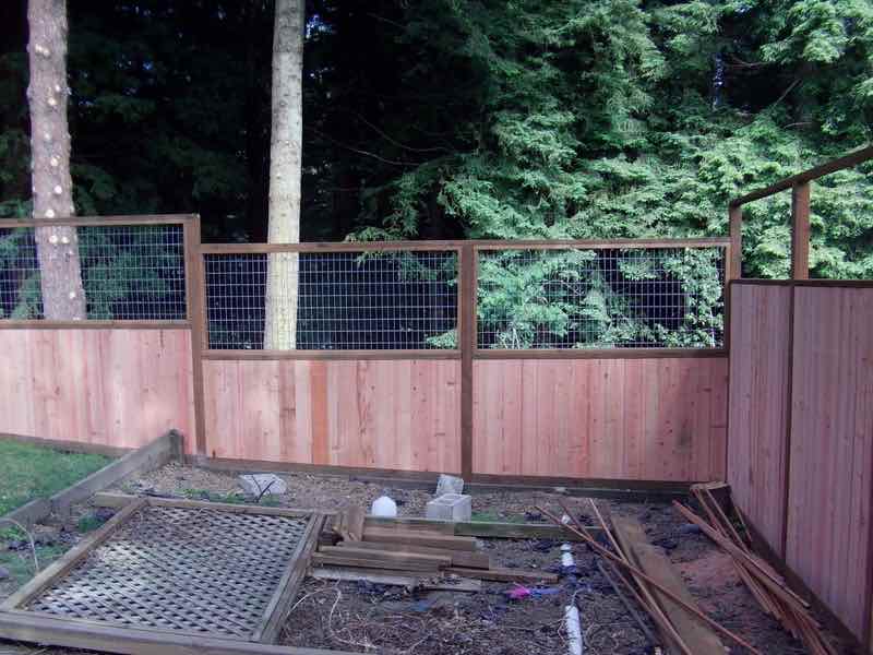 Redwood privacy fence on a McKinleyville residential property