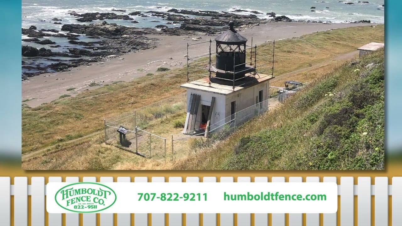 Humboldt Fence Company TV spot, coastal lighthouse with chain link fencing